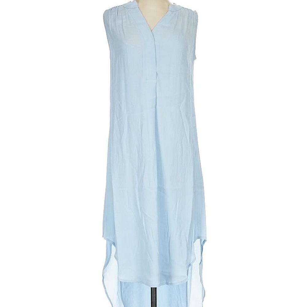 CAbi Wedgewood Breeze Light Blue High Low Shirt Dress